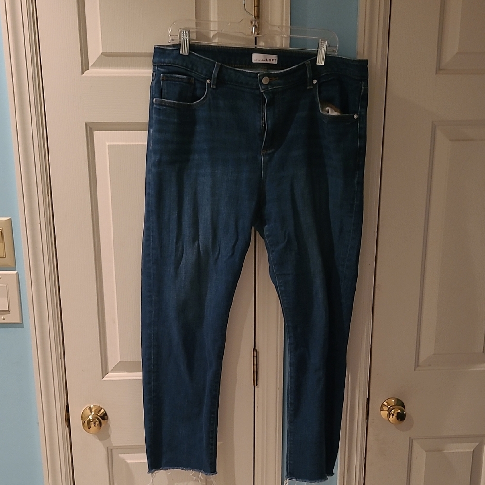 Women's Loft Frayed Edge Blue Jeans